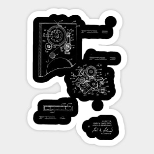 Driving and supporting means for high speed printing drum Vintage Patent Hand Drawing Sticker